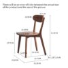 Simple Dining Chair, Solid Chair Table For Living Room Chair - Dark Natural - Image 16