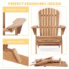 Wooden Outdoor Folding Adirondack Chair (Set of 2) Wood Lounge Patio Chair For Garden, Garden, Lawn, Backyard, Deck, Pool Side, Fire Pit - Light Brown - Image 5