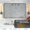 Glossy Bathroom Mirrors For Wall Rectangle Vanity Mirror Corner Hangs Farmhouse Mirror Modern Metal Framed Rectangular Mirror, Decorative Square Corner Mirror (Horizontal & Vertical) - Black - Image 11