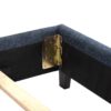 Queen Size Squares Upholstered Platform Bed - Navy Blue Denim - Image 7