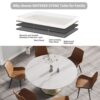59.05" Modern Artificial Stone Round Carbon Steel Base Dining Table, Can Accommodate 6 People - White - Image 5