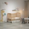 Crib 3 In 1 Convertible, Made Of Sustainable Pinewood, Non Toxic Finish, Comes With Locking Wheels, Wooden Nursery Furniture - Natural - Image 5