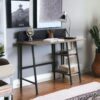 Garima - Legs Writing Desk - Rustic Oak / Black - Image 4