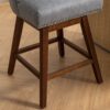 Counter Height Swivel Barstools, 26'' H Seat Height Upholstered Bar Stools (Set of 2), Fabric - Gray - Image 11