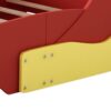 Twin Size Race Car-Shaped Platform Bed With Wheels - Red - Image 11