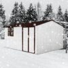 10'x12' Garden Sheds Outdoor Storage Sheds With Window - White / Coffee - Image 7