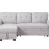 Lucca II - Woven Fabric Reversible Sleeper Sectional Sofa With Storage Chaise and Pocket Coil Seating - Light Gray - Image 3