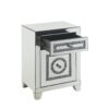 Noralie - Accent Table Mirrored Faux Dimaonds - Silver - Image 4