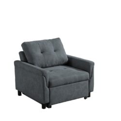 Hannah - Woven Convertible Armchair - Dark Gray