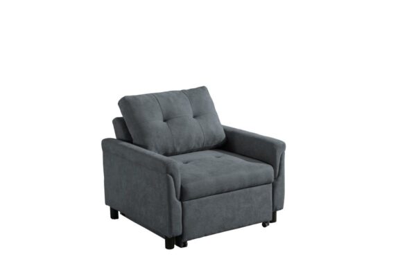 Hannah - Woven Convertible Armchair - Dark Gray