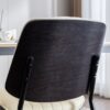 Dining Chairs Mid-Century Modern Retro Faux Leather Chair With Walnut Bentwood Back Upholstered Seat Metal Legs Adjustable Foot For Kitchen Dining Room Chairs (Set of 2) - Beige - Image 9
