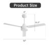 Ceiling Fan Without Light, 3 Abs Blades Farmhouse Ceiling Fan With Remote Control 6-Speed Reversible Dc Motor For Living Room, Bedroom, Kitchen - White - Image 8
