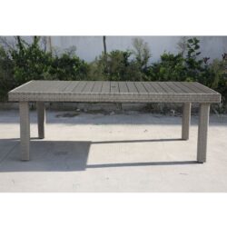 Balcones - Outdoor Furniture, Wicker Rectangular Dining Table - Gray