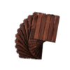 30 Piece Interlocking Deck Tiles Striped Pattern, Square Acacia Hardwood Outdoor Flooring For Patio, Bancony, Pool Side - Brown - Image 15
