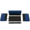 Wide Sofa With Jeweled Buttons, Square Arm, 2 Pillows - Blue - Image 13
