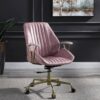 Hamilton - Top Grain Leather Office Chair - Pink - Image 9