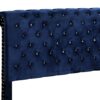 Button Tufted Upholstered Bed - Navy Blue - Image 5