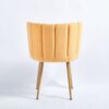 Modern Dining Chair (Set of 2) With Iron Tube Wood Color Legs, Shorthair Cushions And Comfortable Backrest, Suitable For Dining Room, Living Room, Cafe, Simple Structure - Yellow - Image 8