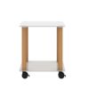 2 Piece Side Table, 2 Tier Space End Table, Modern Night Stand, Sofa Table, Side Table With Storage Shelve - White / Oak - Image 17