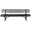 8' Outdoor Steel Bench With Backrest - Black - Image 2