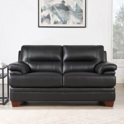 Luxor - Leather Loveseat - Black