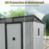 6Ft X 5Ft Outdoor Metal Storage Shed With Window And Transparent Plate For Garden, Lawn - White / Black - Image 8