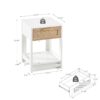 15.75" Rattan End Table With Drawer, Modern Nightstand, Side Table For Living Room, Bedroom - White - Image 4