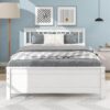 Full Bed With Headboard And Footboard For Kids, Teens, Adults, With A Nightstand - White - Image 5