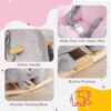 Qaba - Baby Rocking Horse Elephant Rocking Chair Toddler Rocker Toy With Sound Wooden Base Seat Safety Belt For 1.5-3 Year Old - Gray - Image 6