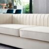 Contemporary Velvet Sofa Couch For Living Room - Beige - Image 7