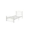 Twin Unique Flower Sturdy System Metal Bed Frame With Headboard And Footboard - White - Image 4