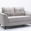 Callie - Woven Living Room Fabric Sofa, Loveseat (Set of 2) - Light Gray - Image 6