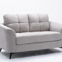 Callie - Woven Fabric Loveseat - Light Gray