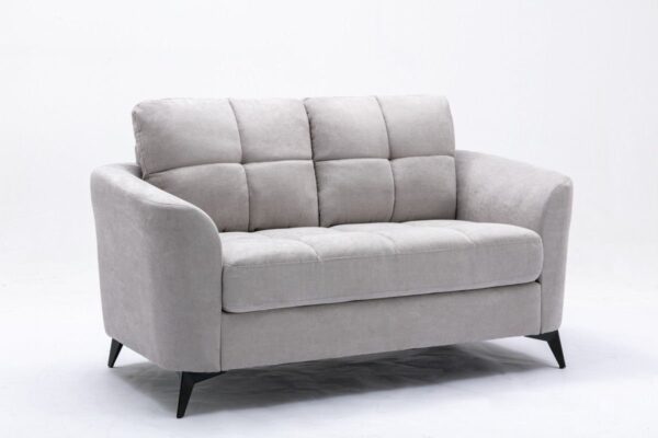 Callie - Woven Fabric Loveseat - Light Gray