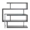 Buck II - Clear Glass, Chrome High Gloss Writing Desk With Shelf - Gray - Image 3