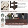 Retro Design Console Table With Two Open Shelves, Pine Frame And Legs For Living Room - Espresso - Image 4