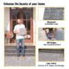 30 Piece Interlocking Deck Tiles Checker Pattern, Square Acacia Hardwood Outdoor Flooring For Patio, Bancony, Pool Side - Light Gray - Image 4