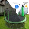 15Ft Trampoline With Basketball Hoop Inflator And Ladder (Inner Safety Enclosure) - Green - Image 5
