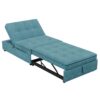 4 In 1 Sofa Bed, Chair Bed, Multi-Function Folding Ottoman Bed With Storage Pocket And USB Port For Small Room Apartment, Living Room, Bedroom, Hallway - Teal - Image 9