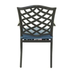 Aluminum 5 Piece Round Dining Set With 4 Arm Chairs - Sapphire Blue