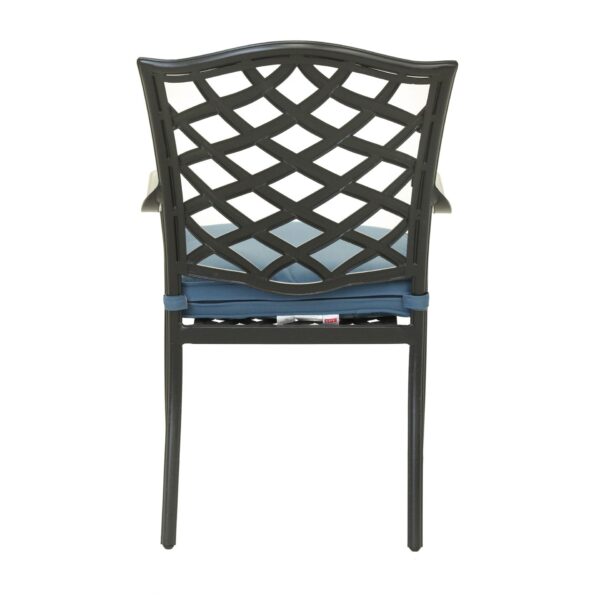 Aluminum 5 Piece Round Dining Set With 4 Arm Chairs - Sapphire Blue
