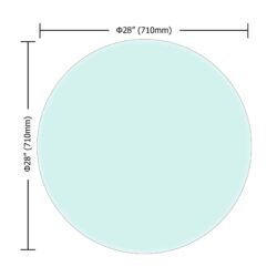 28" Round Tempered Glass Table Top Clear Glass 1 / 2" Thick Beveled Polished Edge - Transparent