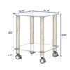 2 Piece Side Table, 2 Tier Space End Table, Modern Night Stand, Sofa Table, Side Table With Storage Shelve - White / Oak - Image 12