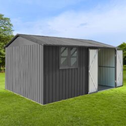10'x12' Garden Sheds Outdoor Storage Sheds With Window - Gray