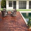 30 Piece Interlocking Deck Tiles Striped Pattern, Square Acacia Hardwood Outdoor Flooring For Patio, Bancony, Pool Side - Brown - Image 12
