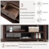 Retro Design Console Table With Two Open Shelves, Pine Frame And Legs For Living Room - Espresso - Image 6