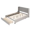 Queen Size Storage Upholstered Platform Bed With Wingback Headboard And A Big Drawer - Gray - Image 4
