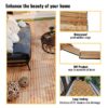 10 Piece Interlocking Deck Tiles Striped Pattern, Square Acacia Hardwood Outdoor Flooring For Patio, Bancony, Pool Side - Yellow - Image 4