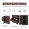 Bathroom Vanity Base Only, Solid Wood Frame And MDF Boards - Brown - Image 9
