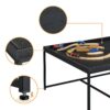 Vinny - Wood Grain 5 Piece Coffee Table Set With Raised Edges (Set of 5) - Black - Image 3